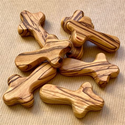 Small Olive Wood Comfort Crosses 7 Comfort Crosses Pocket Etsy