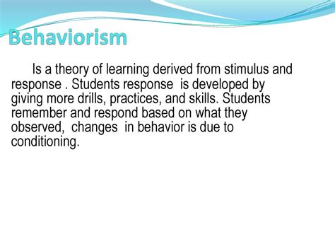 Learning Theories Behaviorism Ppt Download