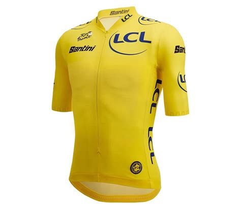 Santini Original Tour De France Gele Trui Fietsshirt Korte Mouwen Geel