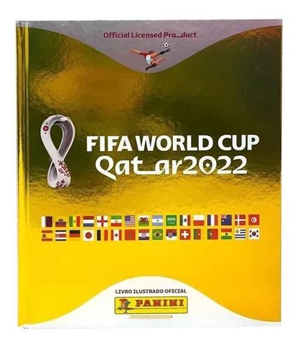 Album Capa Dura Dourado Metalizado Copa Do Mundo Qatar