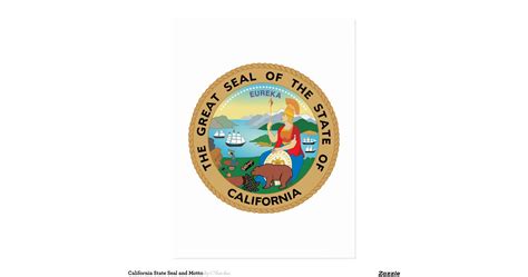 california_state_seal_and_motto_postcard ...