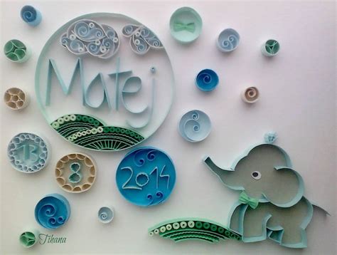 Quilled Name Baby Elephant Quilling By Tihana Poljak