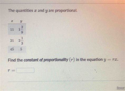 Solved The Quantities X And Y Are Proportional Find The Constant Of