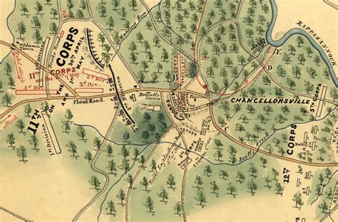 Chancellorsville 1863 Color Battle Map – Battle Archives