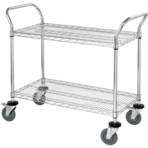 36 x 18 x 38" - 2 Shelf Heavy-Duty Wire Cart | OfficeSupply.com