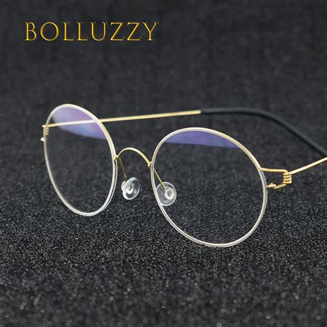 Ultra Light No Screw Round Eyeglasses Frame Men Women Degree Optical ...