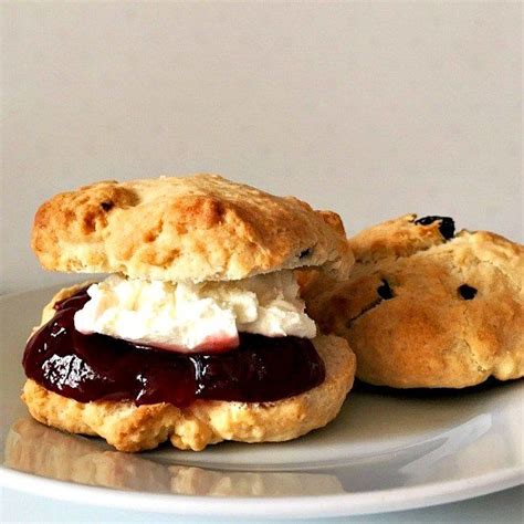 Traditional British Scones Recipe With Clotted Cream And Jam Scone