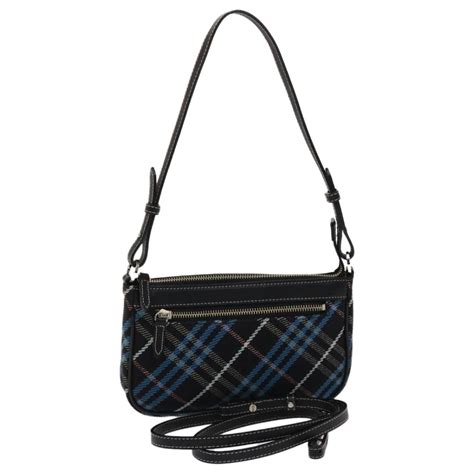 BURBERRY Nova Check Blue Label Sac à bandoulière Toile Cuir 2façon