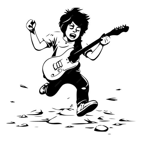premium vector guitar player vector illustration   man playing guitar
