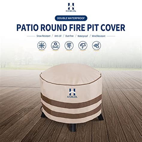 HAMLER Fire Pit Cover Round, Heavy Duty Fire Pit Covers Waterproof ...