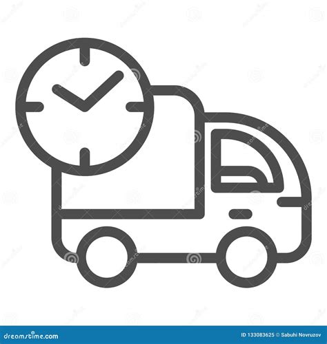 Fast Delivery Line Icon Car Delivery Express Vector Illustration