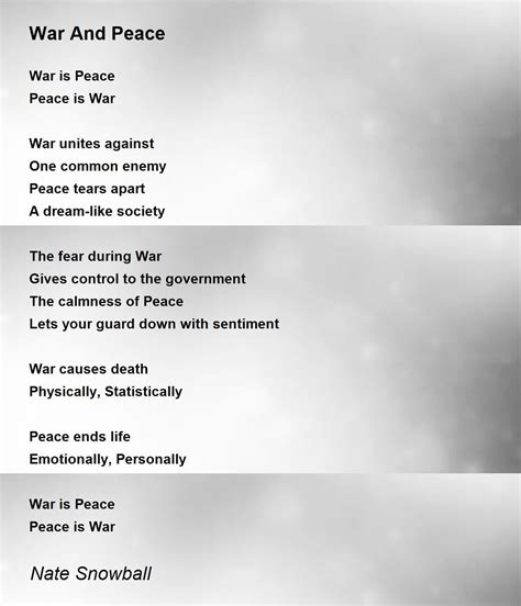 Short Poems About War And Peace | Sitedoct.org