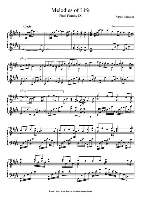 Melodies Of Life Sheet Music For Piano Solo