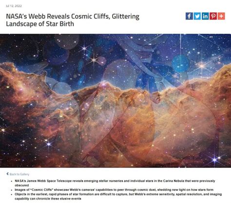 Nasa S Webb Reveals Cosmic Cliffs Glittering Landscape Of Star Birth