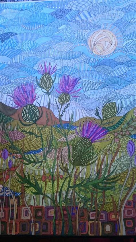 Scottish Thistles By Gillian Mellanby Thistle Painting Thistles Art