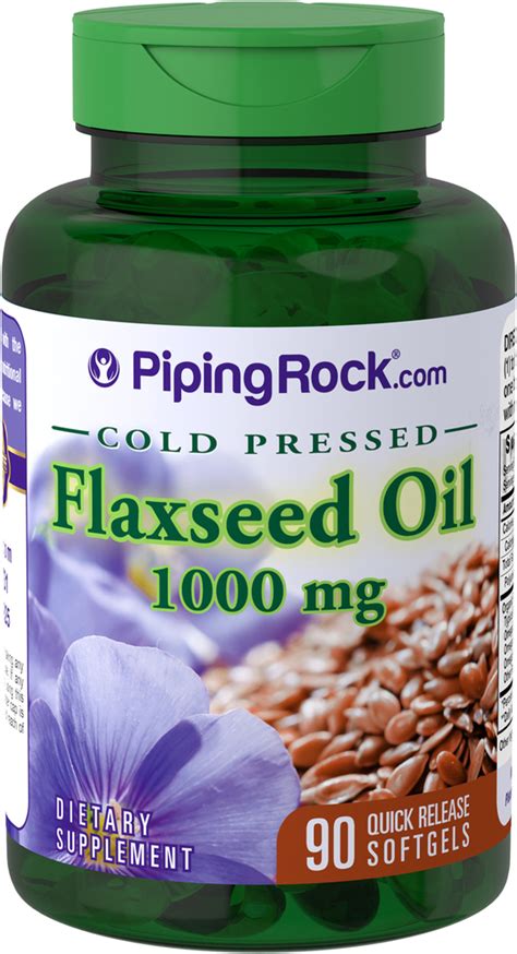 Flaxseed Oil 1000 Mg 90 Softgels Flaxseed Supplement Pipingrock Health Products