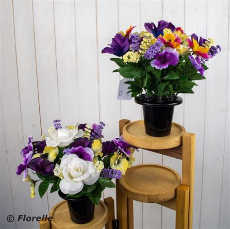 PANSY ROSE GRAVEPOT COLS ASS Florelle