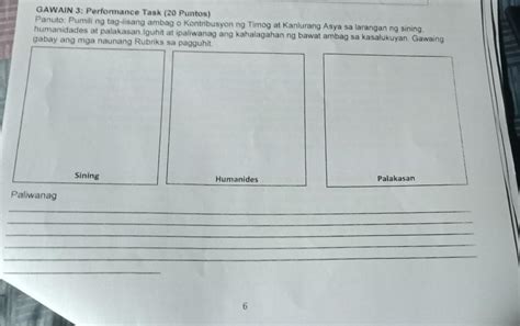 Gawain Performance Task Puntos Panuto Pumili Ng Tag Iisang