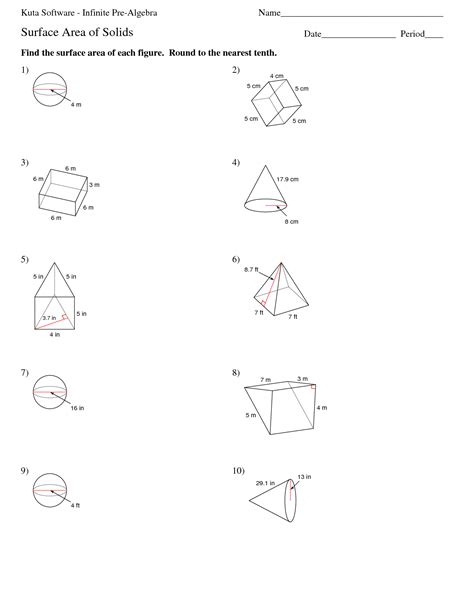 Surface Area And Volume Of A Cylinder Worksheet Printable Word Searches