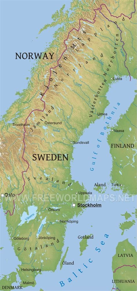 Sweden Physical Map