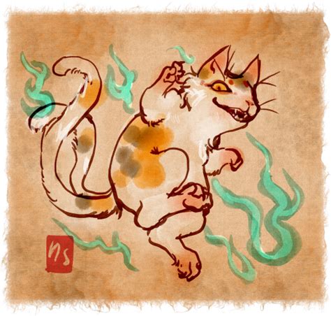 Mildly Interesting Drawings A Yokai A Day 29 Nekomata猫又