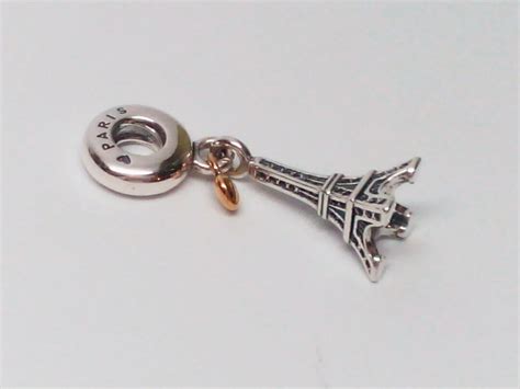 Authentic Pandora Eiffel Tower Paris With Gold Heart Charm Etsy