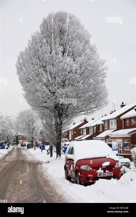 Suburban street in deep snow, Manchester,UK Stock Photo - Alamy