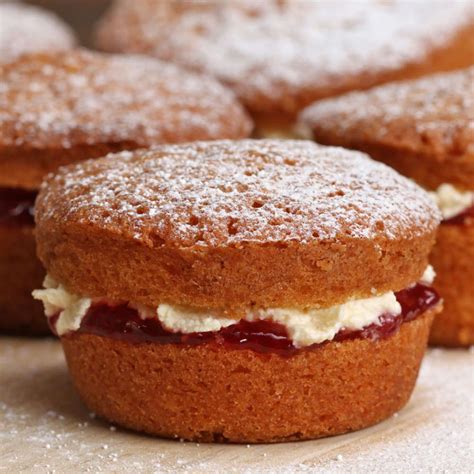 Mini Victoria Sponges Recipe By Tasty Recipe British Desserts Mini