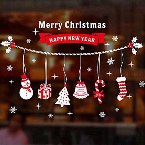 Christmas Windows Stickers Removable Vinyl DIY Wall Glass Stickers