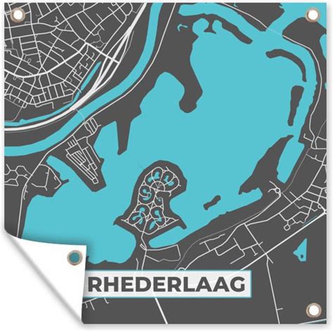 Tuin Poster Kaart Nederland Rhederlaag Plattegrond Stadskaart