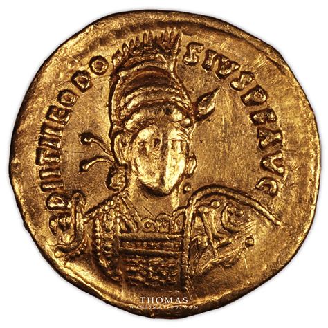 Roman Coin - Theodosius II - Gold Solidus - Constantinople - VF ...