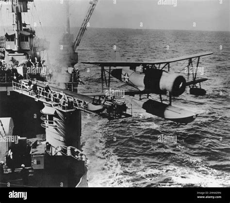 Soc Catapulted From Cruiser C1942 Stock Photo Alamy