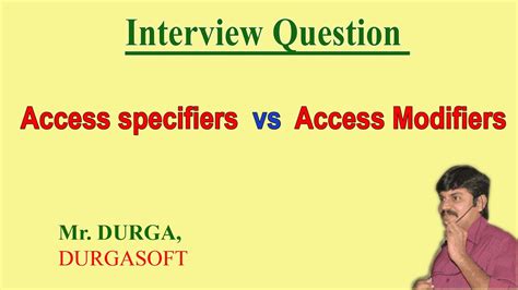 Access Specifiers Vs Access Modifiers Youtube