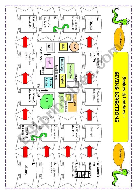 Directions Board Game Esl Worksheet By Playmobil