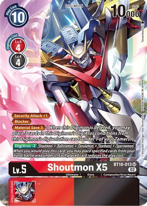 Shoutmon X5 Alternate Art Xros Encounter Digimon Card Game