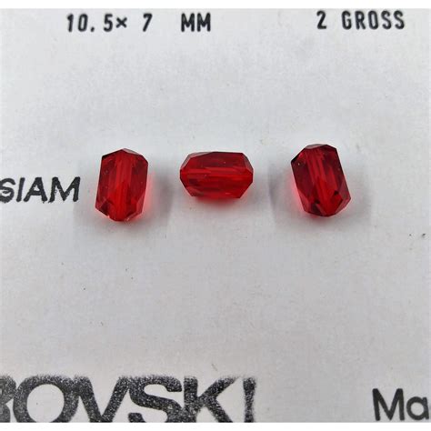 5204 Vintage Swarovski Crystal Bead Barrel Shape Light Siam Mm 10 5x7