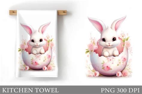 Easter Bunny Kitchen Towel Sublimation Graphic By Shishkovaiv