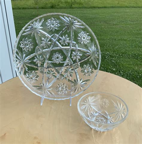 Anchor Hocking Star Of David Glass Snack Serving Set Etsy