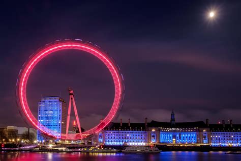 London, UK, 2015. View of the London Eye at Night 6938486 Stock Photo ...