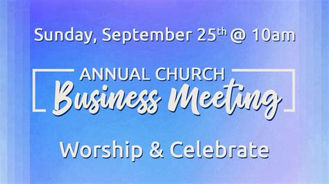 Annual Church Business Meeting