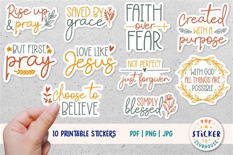 Religious Stickers | Christian Stickers Graphic by thestickerclubhouse · Creative Fabrica