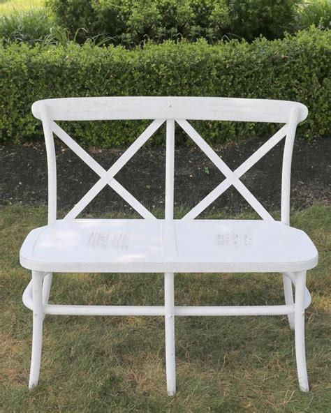 Crossback Bench White Wash A To Z Party Rental PA