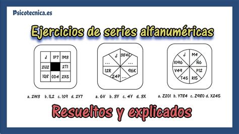 Test psicotécnicos de series alfanuméricas Ejercicios resueltos