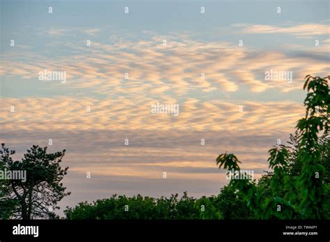 Zig Zag Clouds At Sunset Stock Photo Alamy