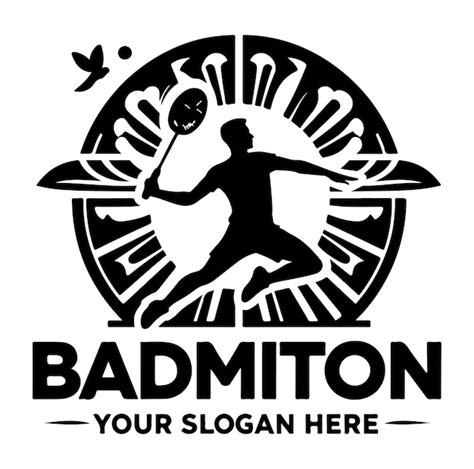 Jump Smash Badminton Silhouette Logo Vektor Illustration Premium Vektor