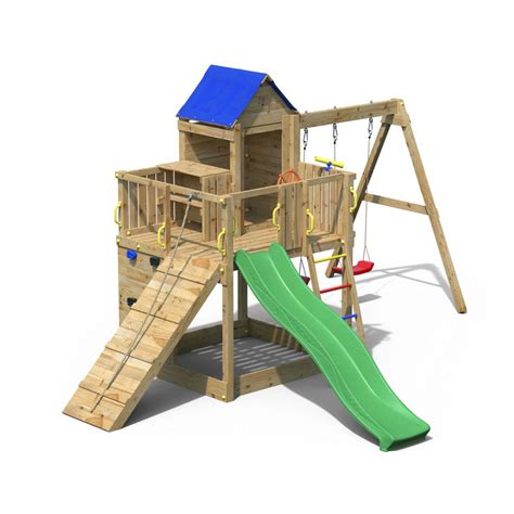 Parco Giochi In Legno Per Bambini Altalene Scivolo BricoShop24