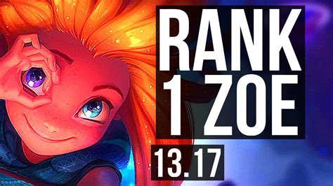 ZOE Vs SYNDRA MID 16 0 7 Rank 1 Zoe Rank 4 Legendary 800 Games