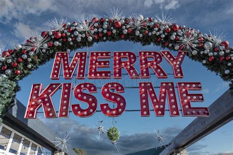 Merry Kiss Me Sign Stock Image Image Of Decoration 235738171