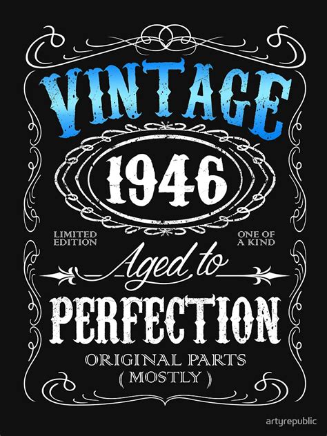 70th Birthday T For Men Vintage 1946 Aged To Perfection 70 Birthday