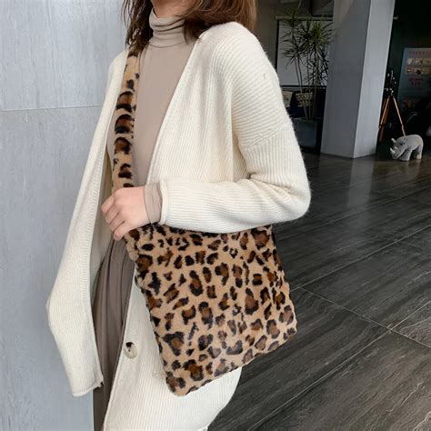 Bolso Cruzado Con Estampado De Leopardo Para Mujer Bolsa De Hombro